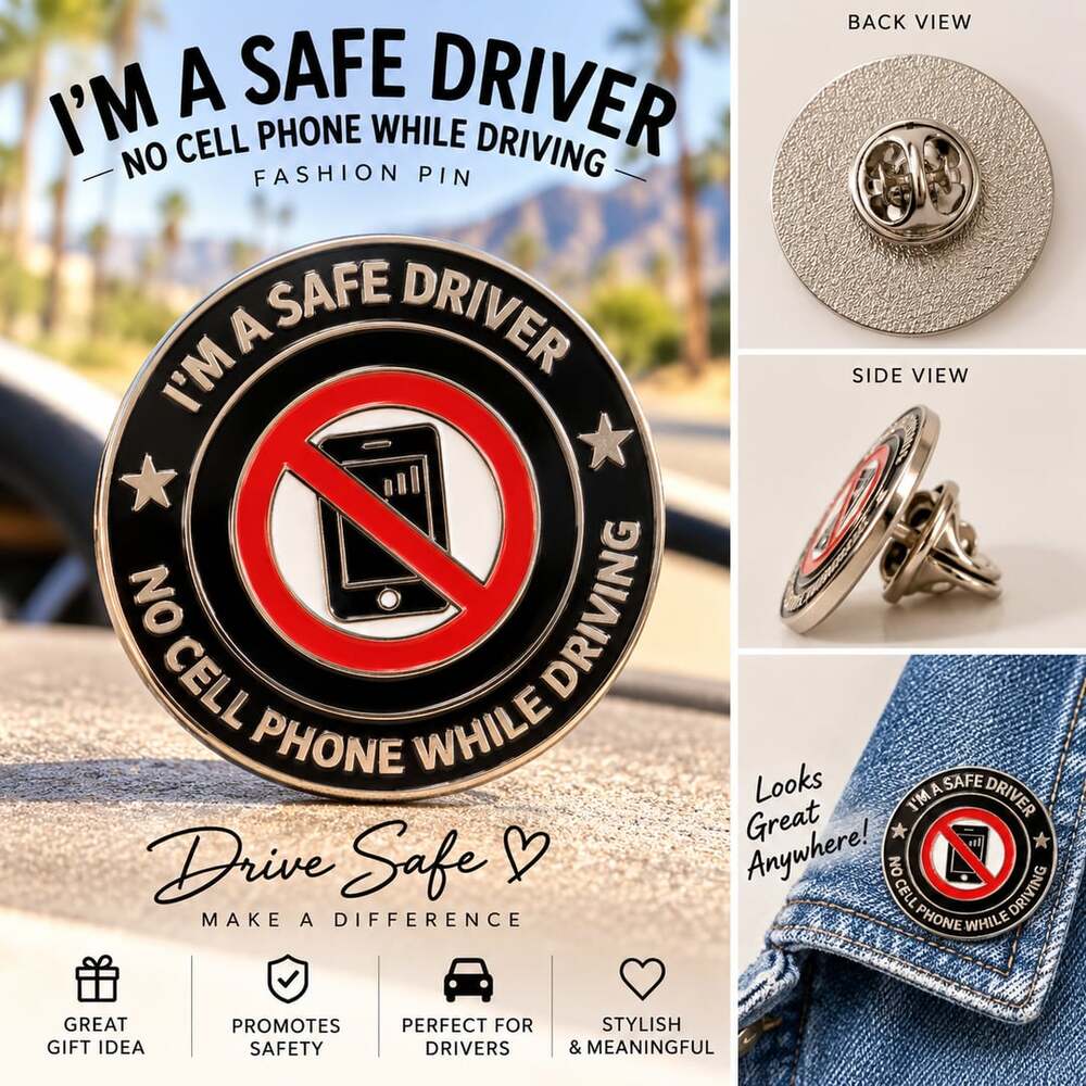 I'm A Safe Driver No Cell Phone While Driving Fashion Pin